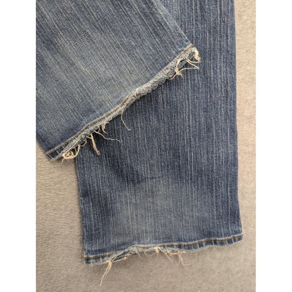 Lucky Brand Jeans Womens 6 28 Blue Sundown Jean Dungarees Flare Distressed USA - Picture 13 of 16
